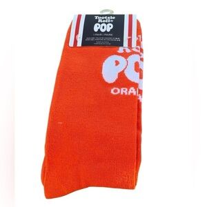 3/$25 Tootsie Roll Pops White & Orange Casual Women's Socks